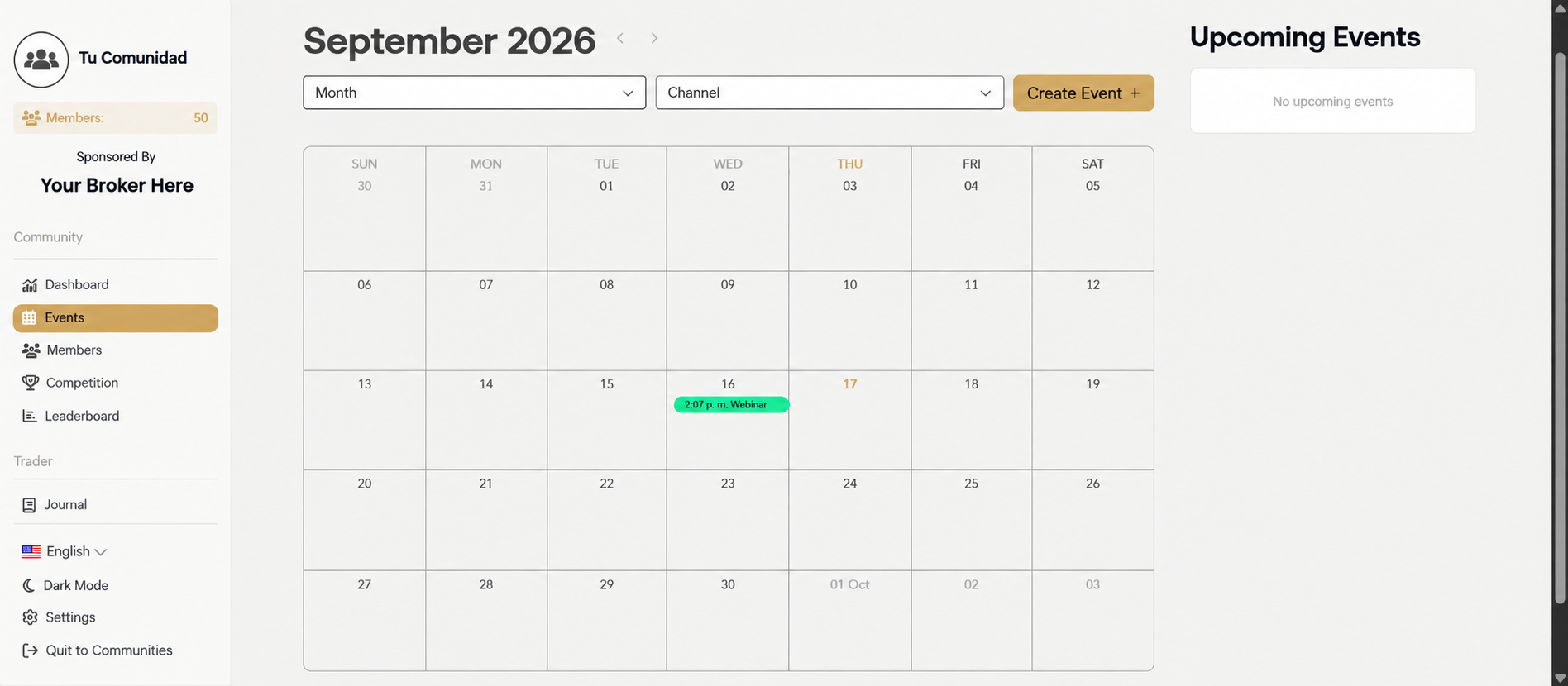 Create events that keep traders engaged