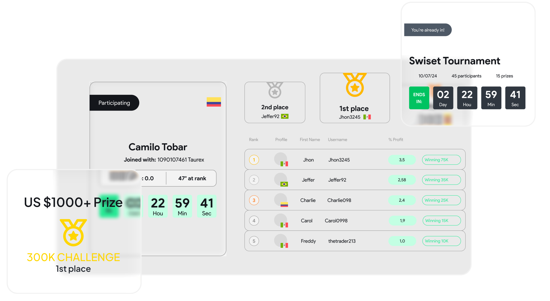 Live & Demo Competitions Dashboard